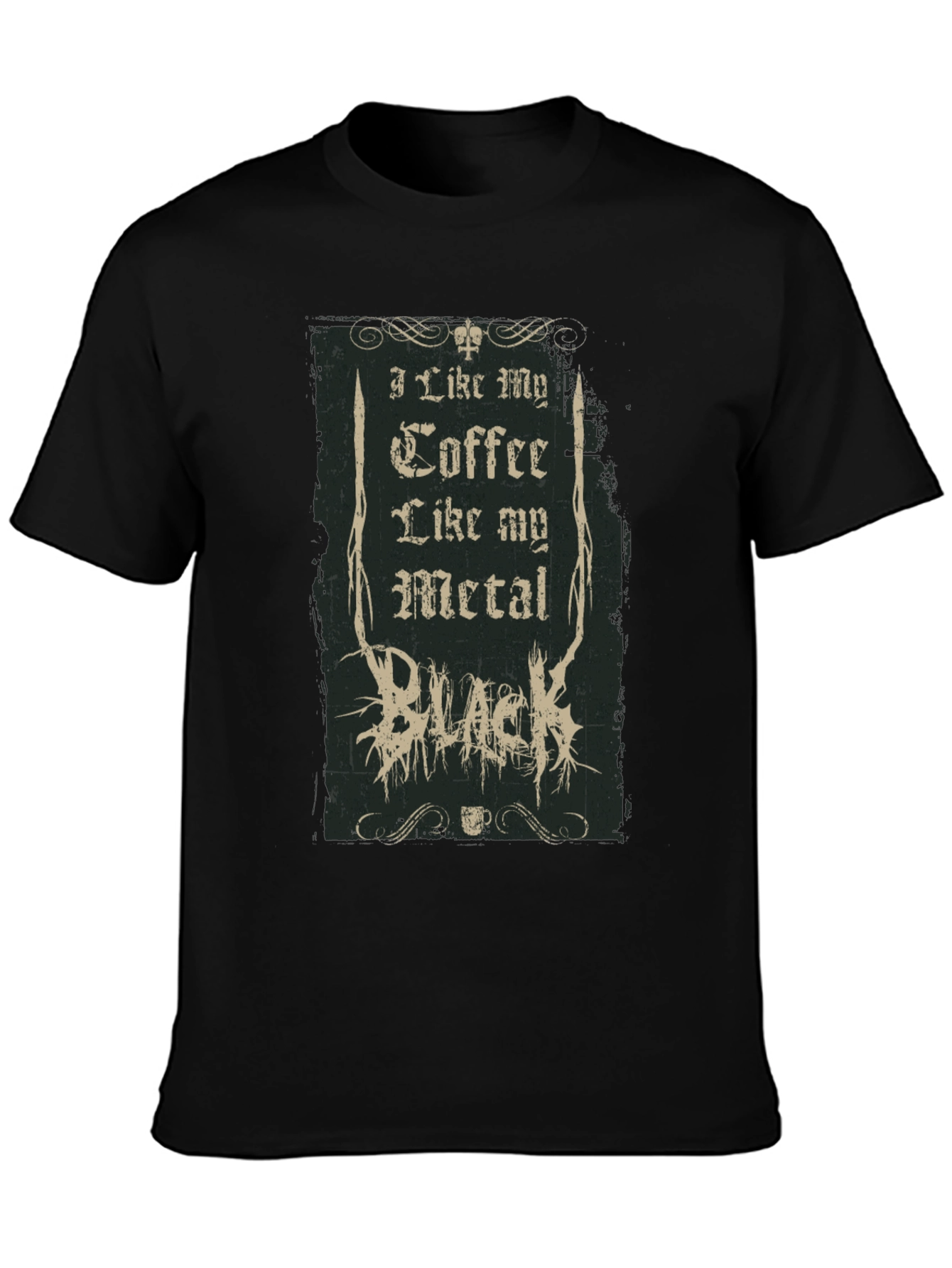 Coffee and Metal Black T-Shirt