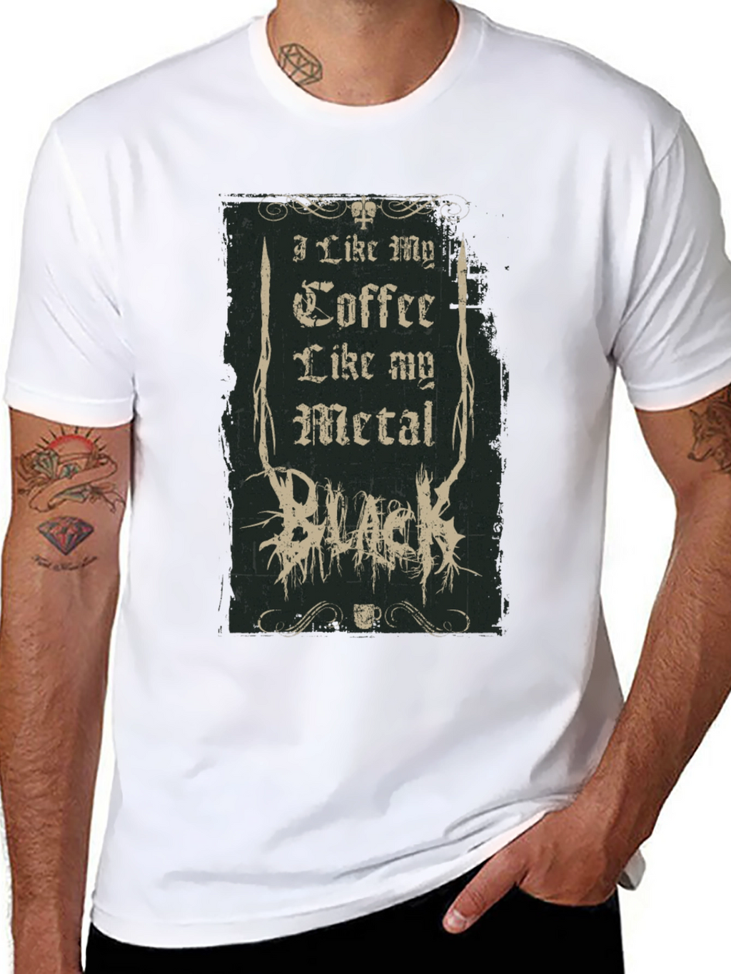 Coffee and Metal Black T-Shirt