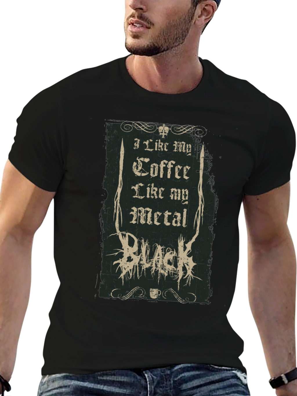 Coffee and Metal Black T-Shirt