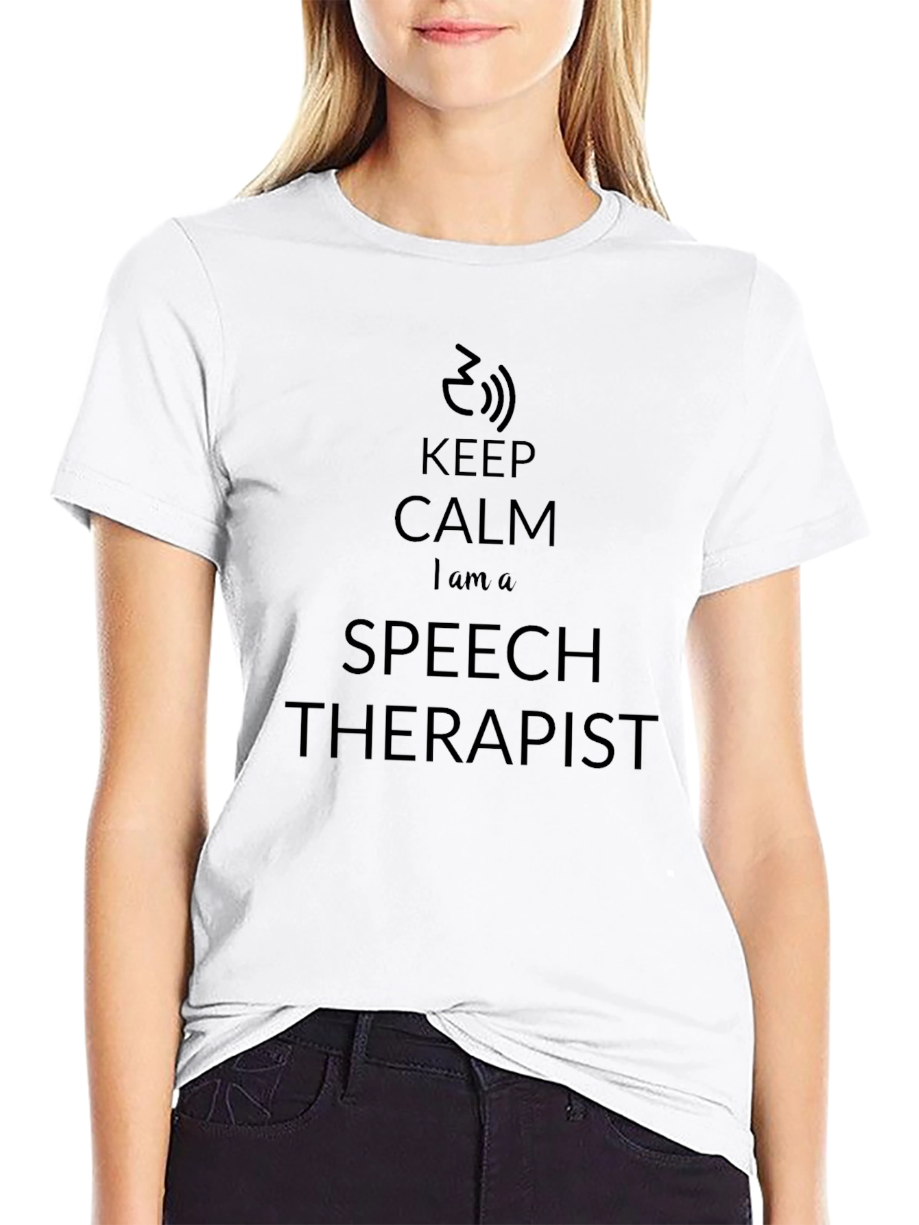 Keep Calm Speech Therapist T-Shirt - Black