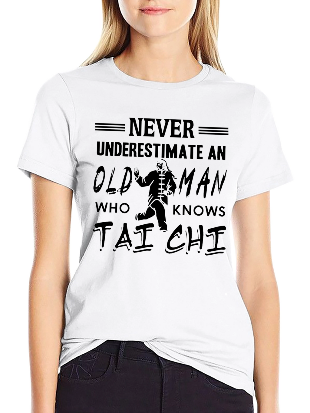 Never Underestimate Tai Chi Old Man Graphic Tee