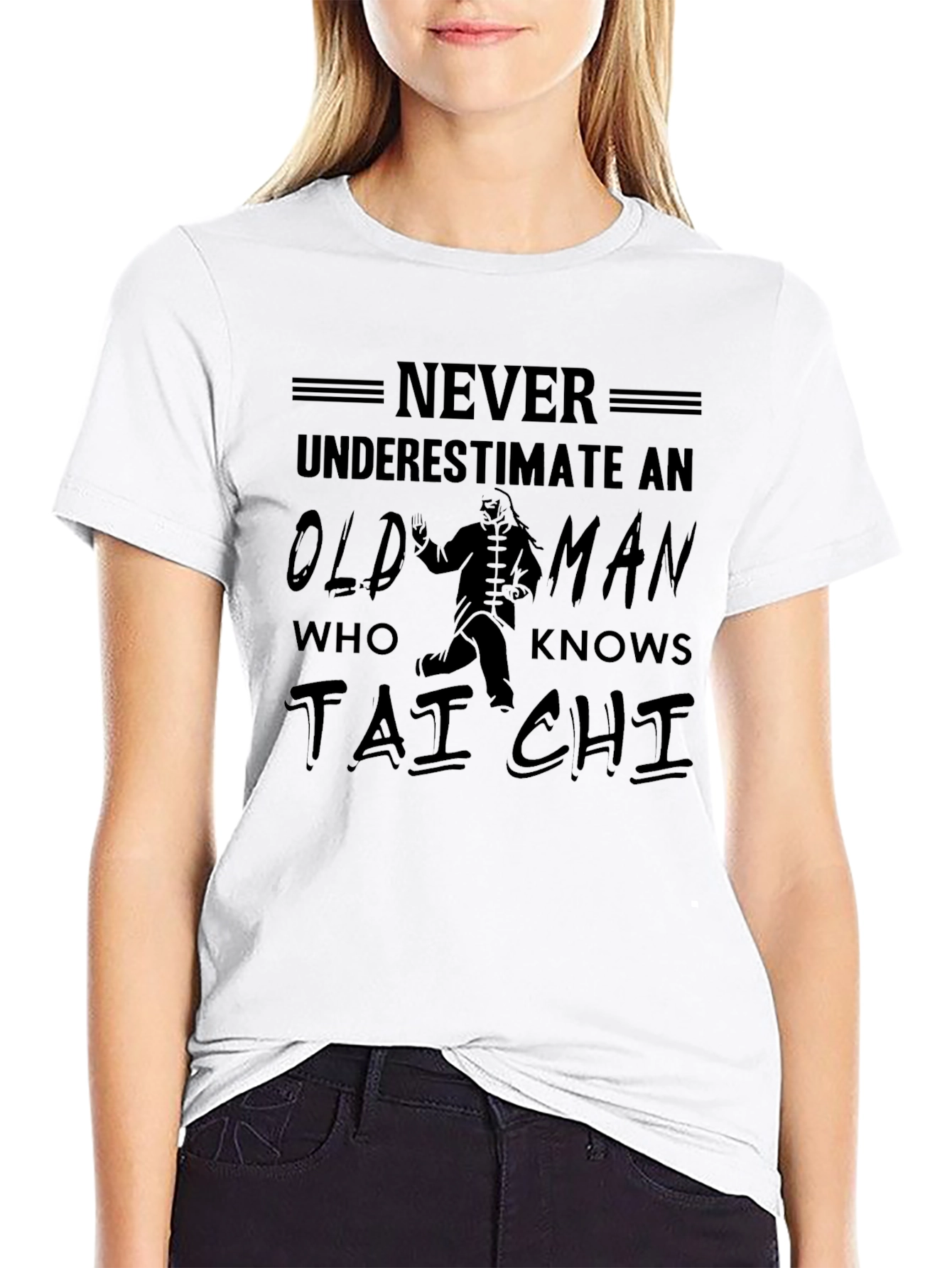 Never Underestimate Tai Chi Old Man Graphic Tee
