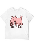 Be Kind Dog Graphic Black T-Shirt