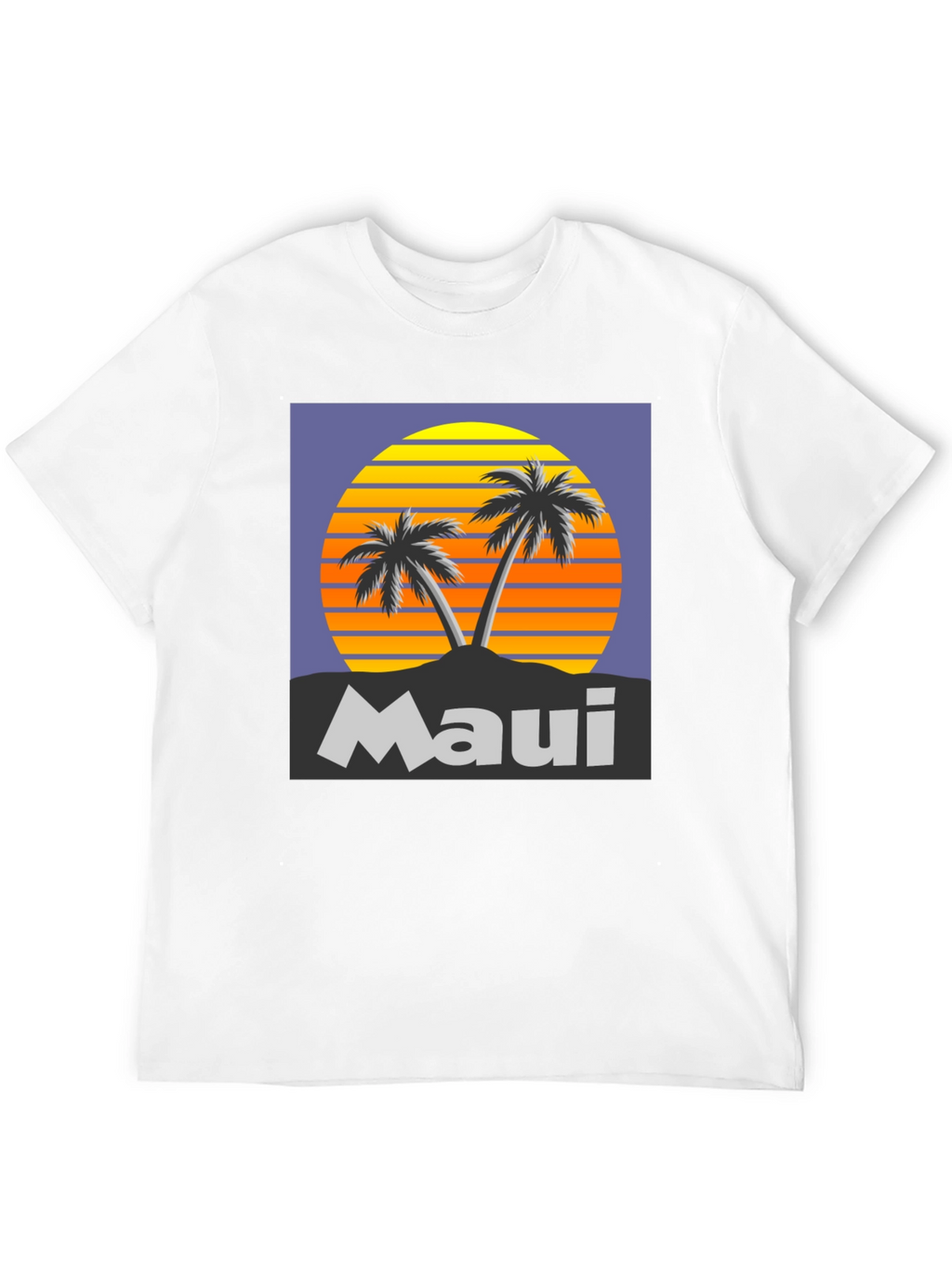 Maui Sunset Palm Tree Graphic Tee
