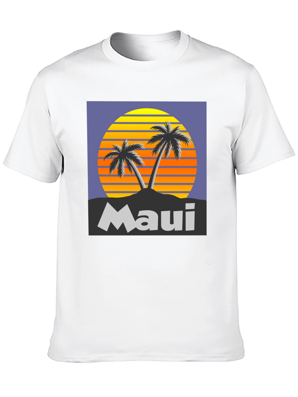 Maui Sunset Palm Tree Graphic Tee