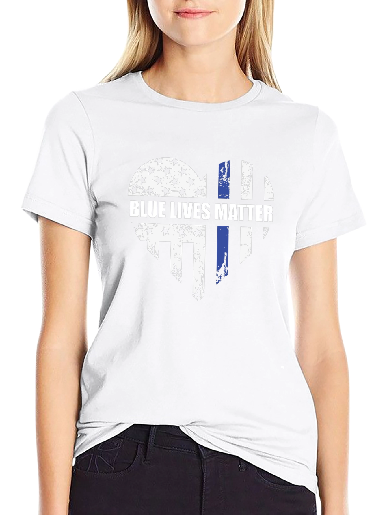 Blue Lives Matter Heart Graphic Tee