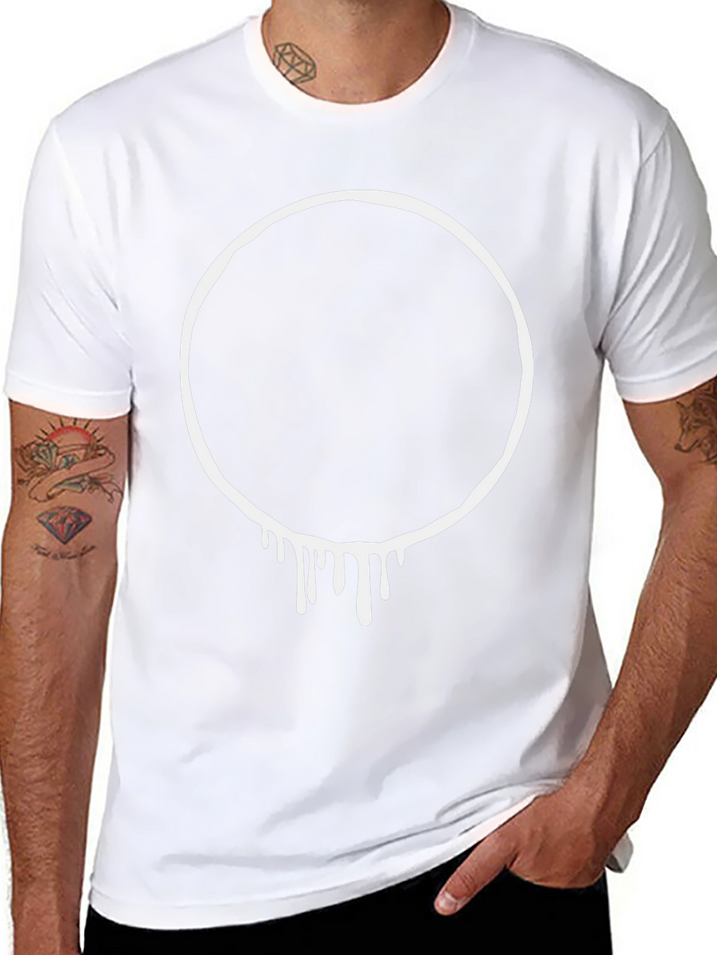 Dripping Circle Graphic Black T-Shirt