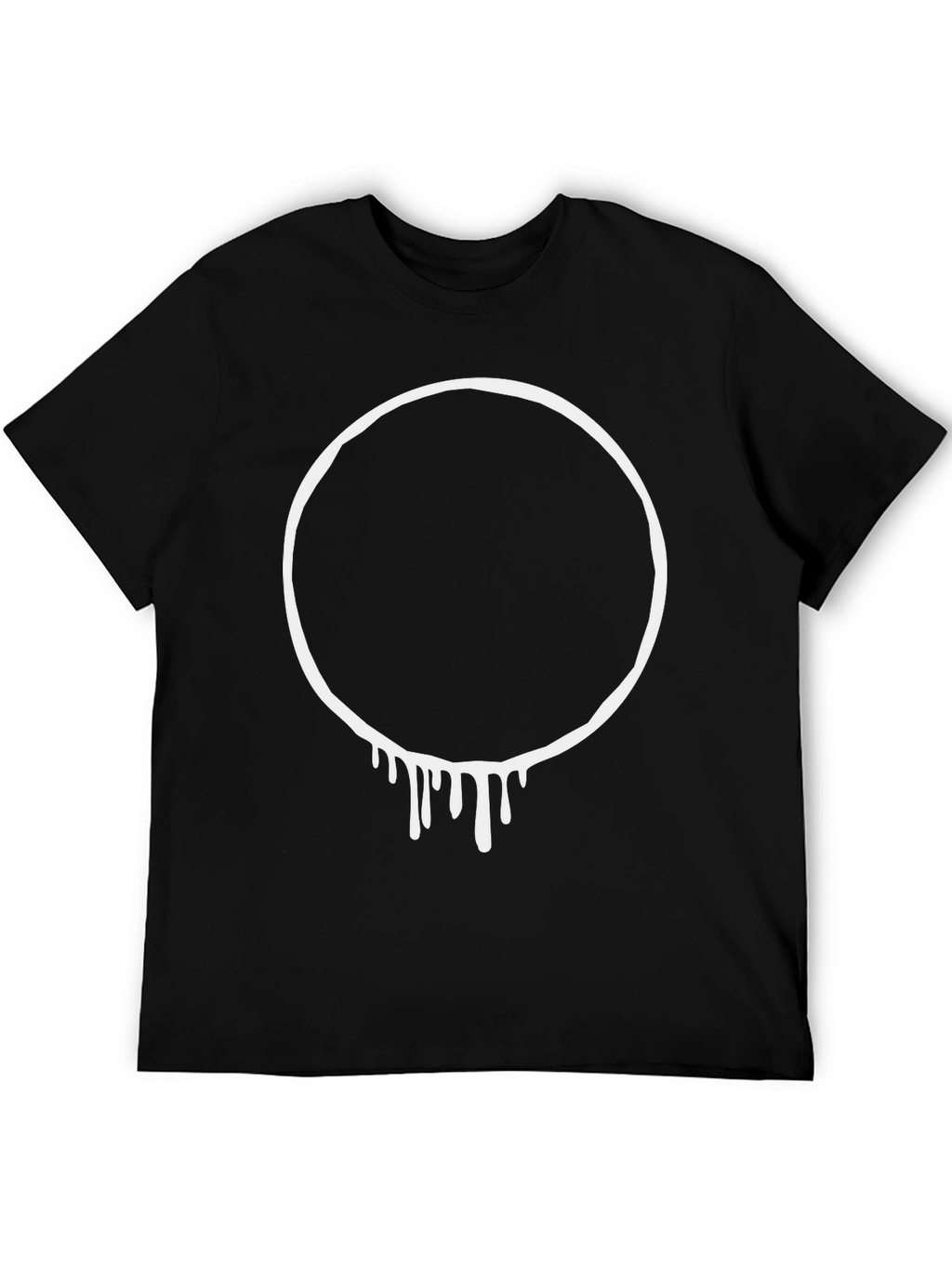 Dripping Circle Graphic Black T-Shirt