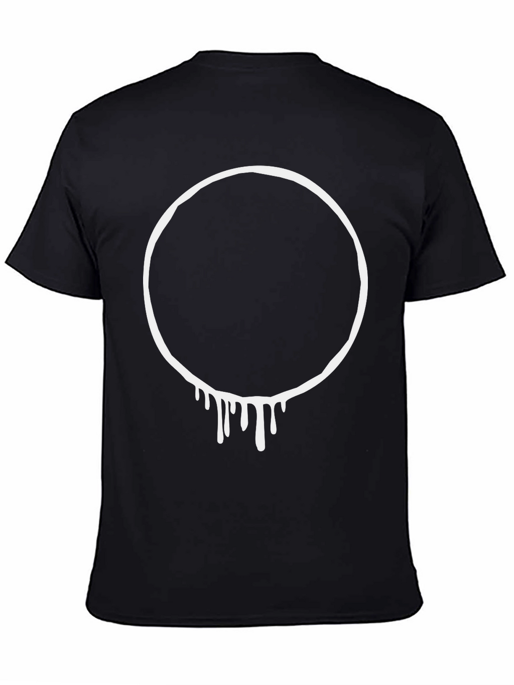 Dripping Circle Graphic Black T-Shirt