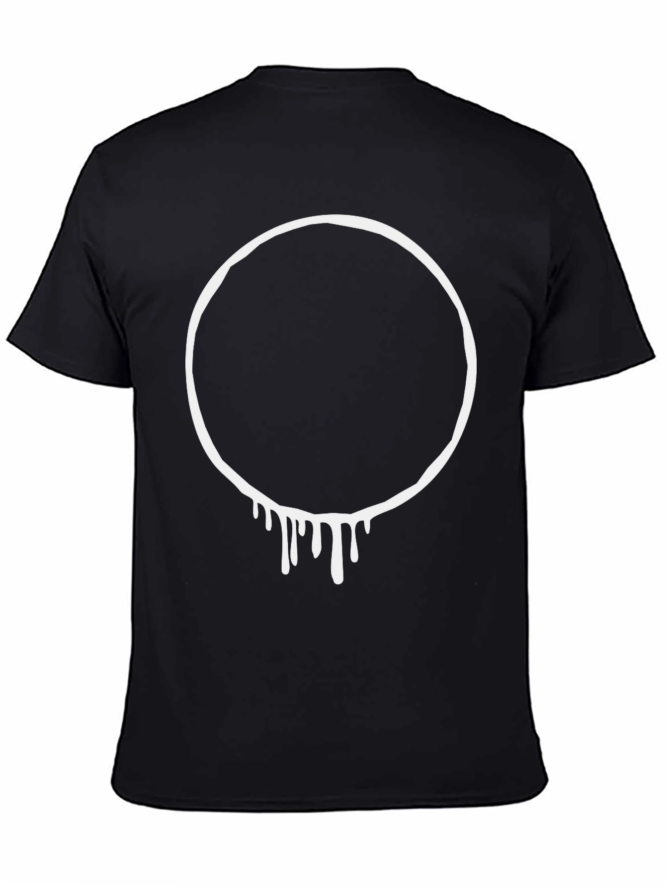 Dripping Circle Graphic Black T-Shirt