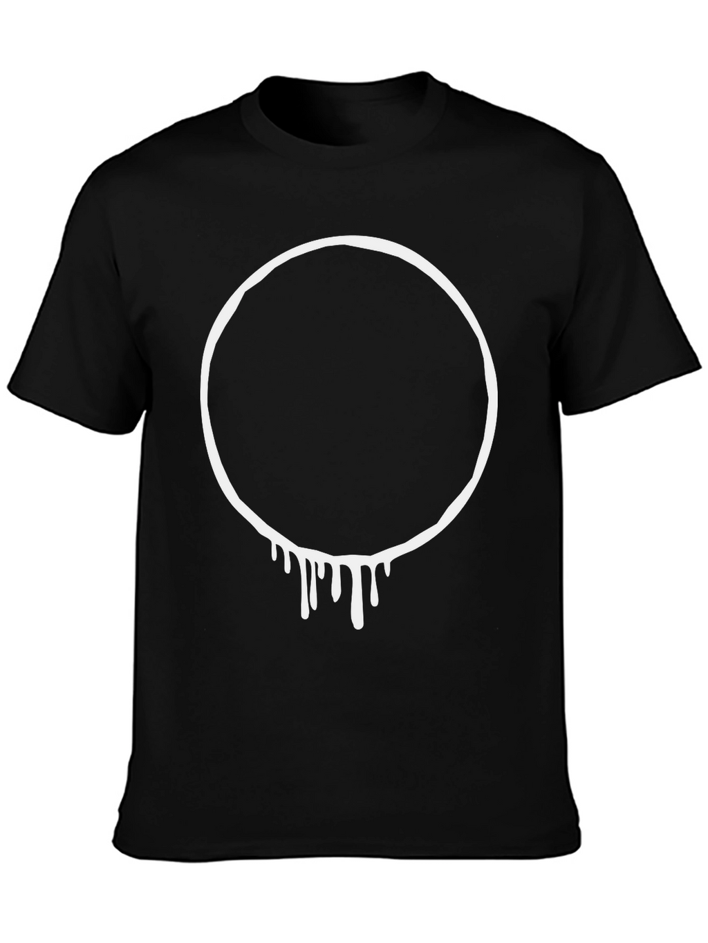 Dripping Circle Graphic Black T-Shirt