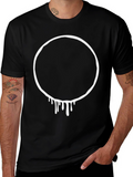 Dripping Circle Graphic Black T-Shirt
