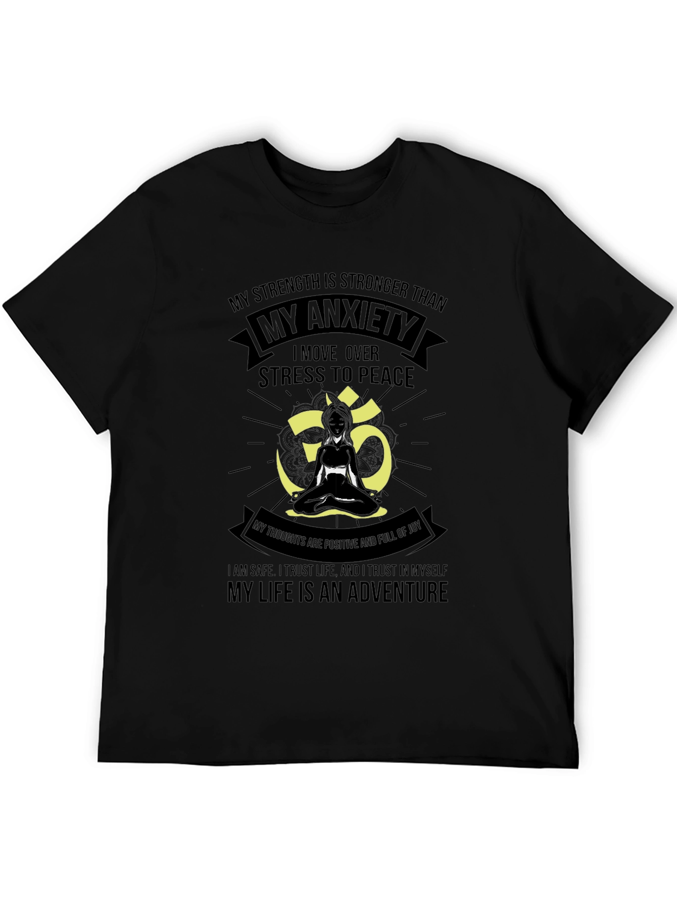 My Anxiety Black T-Shirt for Men - Adventure Life Tee