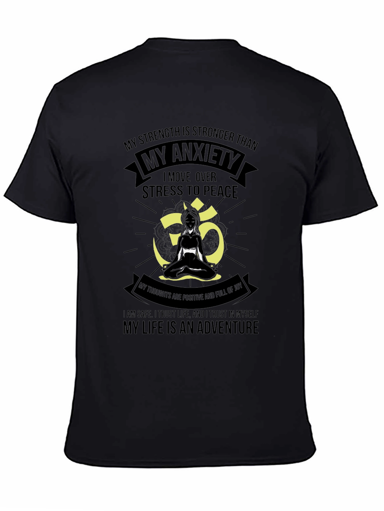 My Anxiety Black T-Shirt for Men - Adventure Life Tee