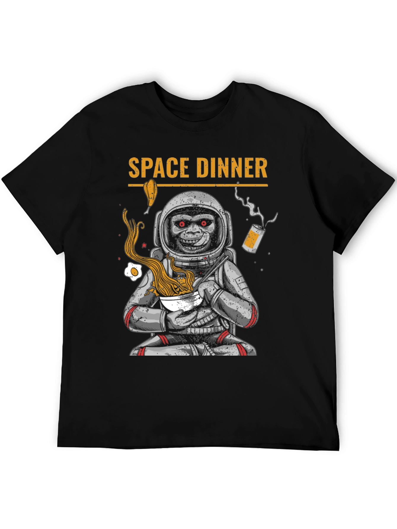 Space Dinner T-Shirt: Astronaut Monkey Ramen Tee