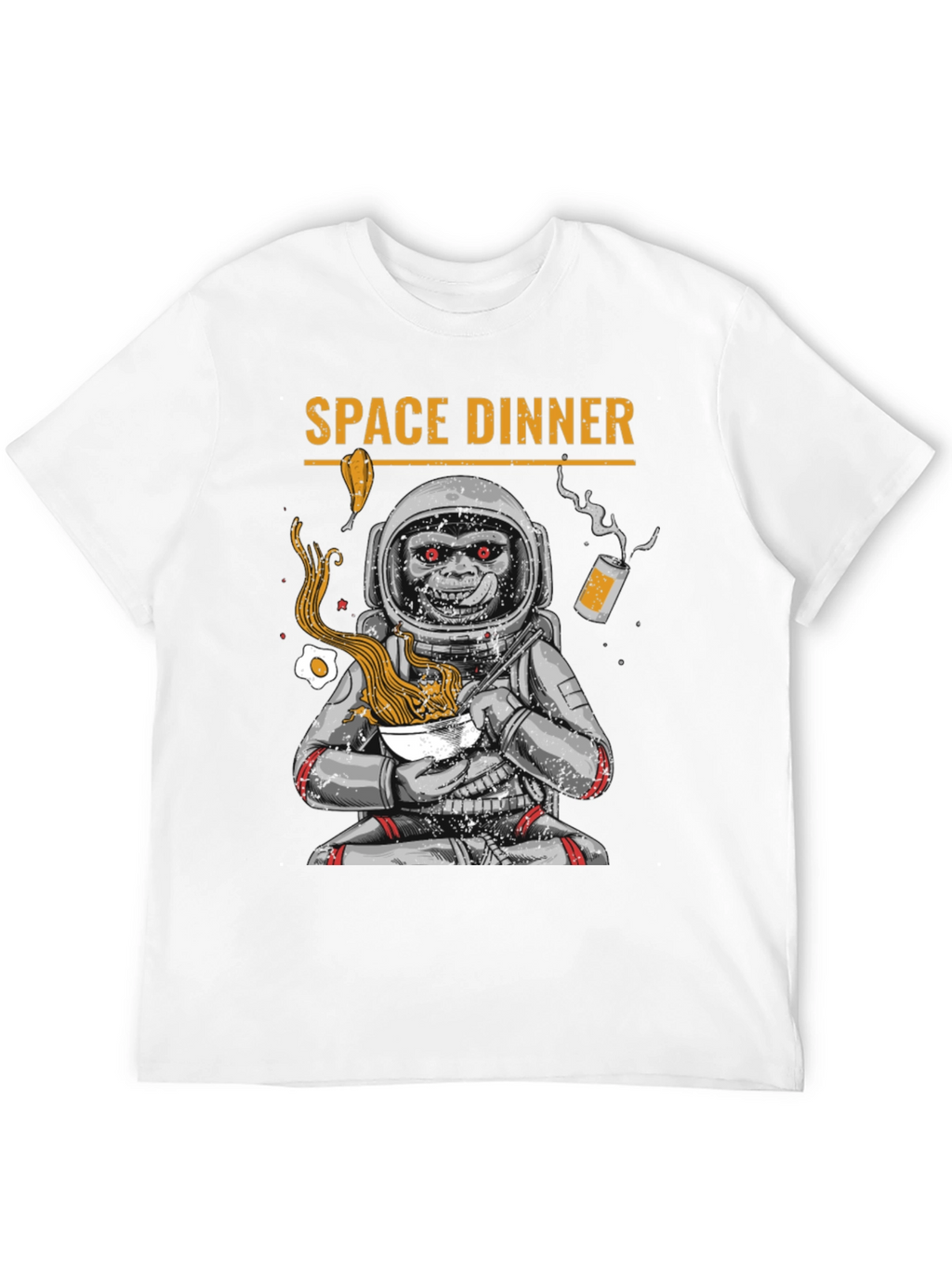 Space Dinner T-Shirt: Astronaut Monkey Ramen Tee