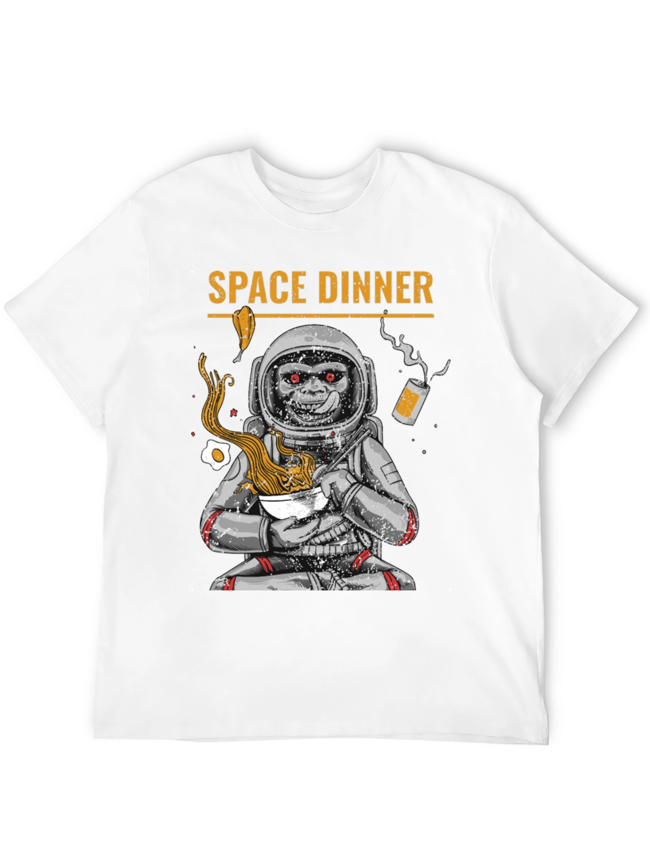 Space Dinner T-Shirt: Astronaut Monkey Ramen Tee