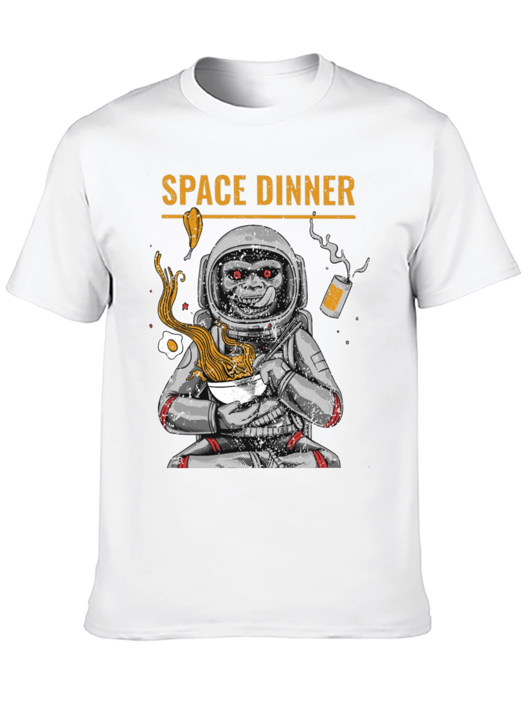 Space Dinner T-Shirt: Astronaut Monkey Ramen Tee
