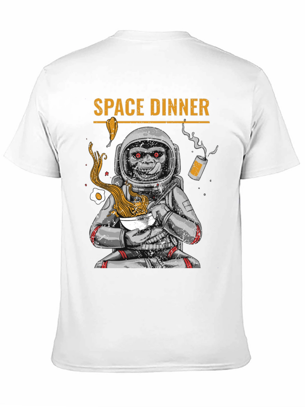 Space Dinner T-Shirt: Astronaut Monkey Ramen Tee