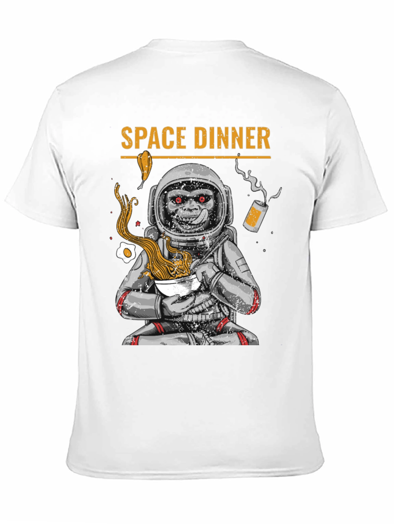 Space Dinner T-Shirt: Astronaut Monkey Ramen Tee