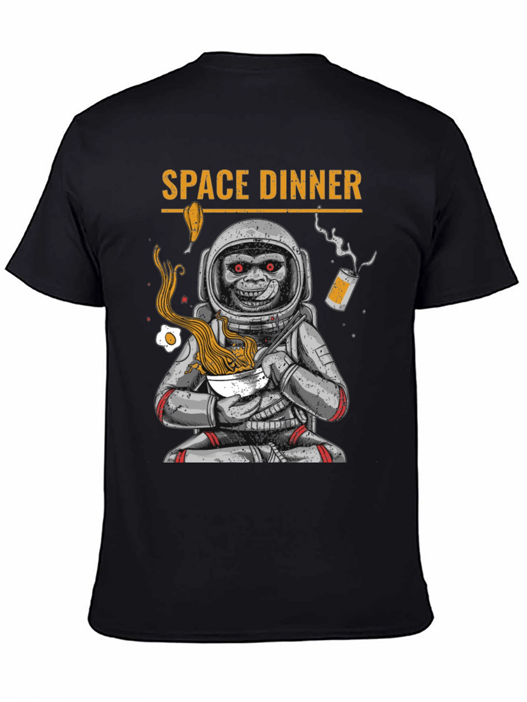 Space Dinner T-Shirt: Astronaut Monkey Ramen Tee
