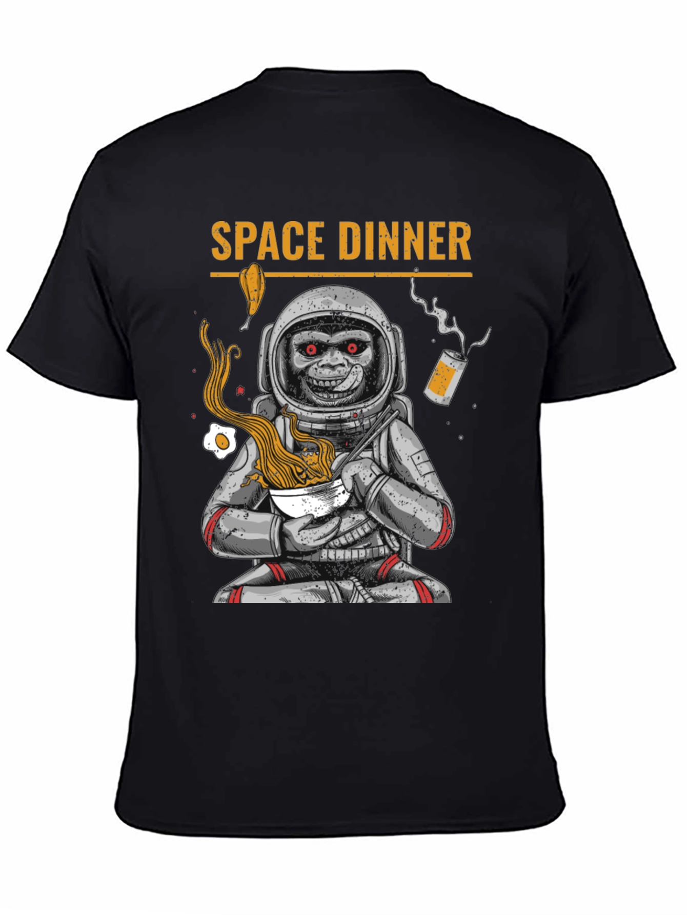 Space Dinner T-Shirt: Astronaut Monkey Ramen Tee