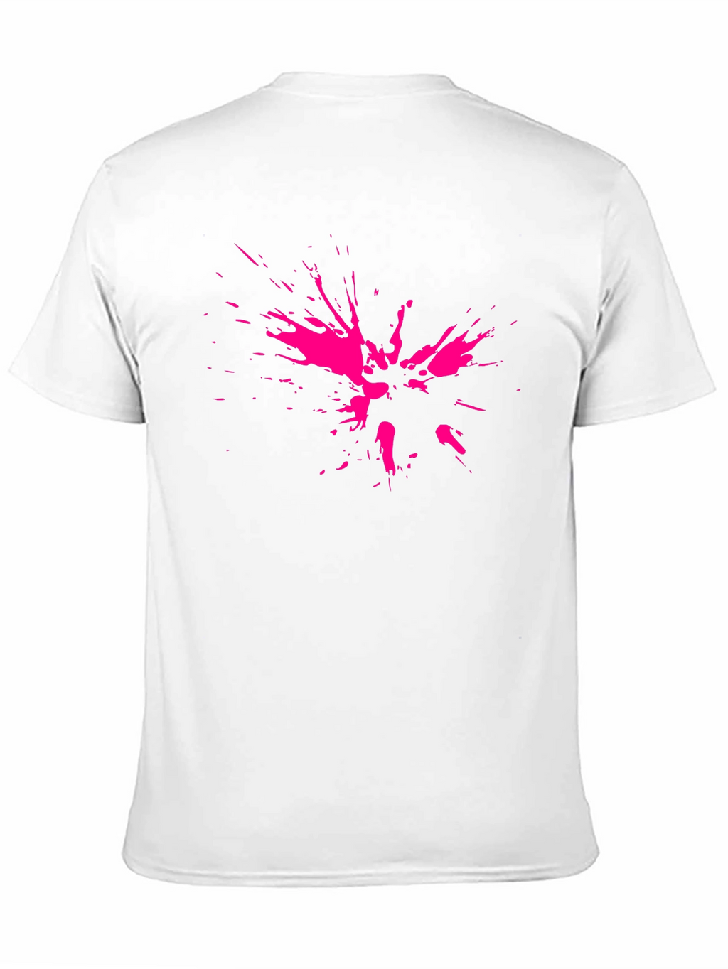 Abstract Pink Splatter Print Black T-Shirt
