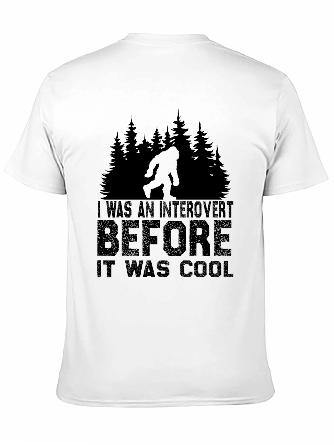 Introvert Before Cool Bigfoot Black T-Shirt