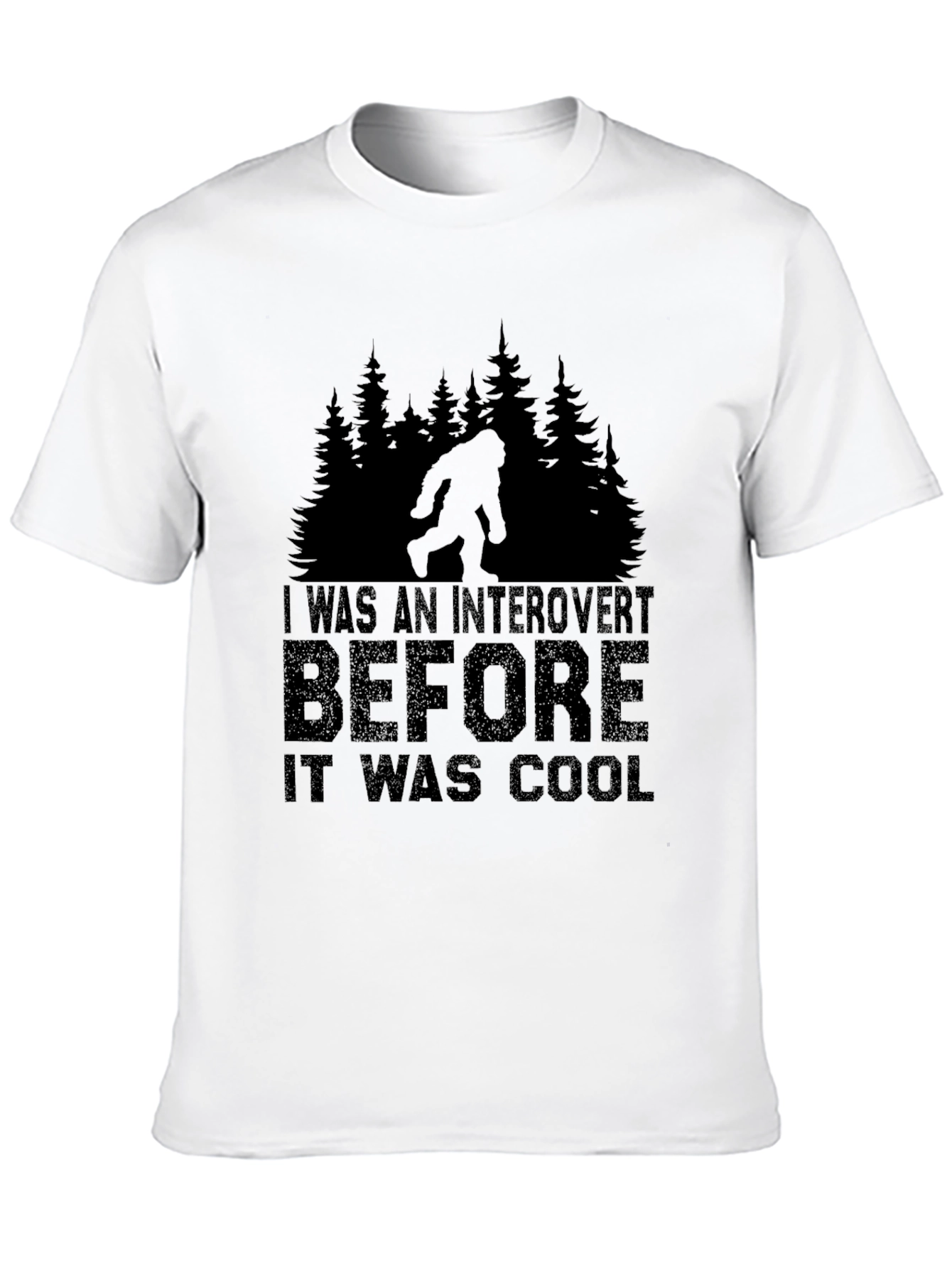 Introvert Before Cool Bigfoot Black T-Shirt