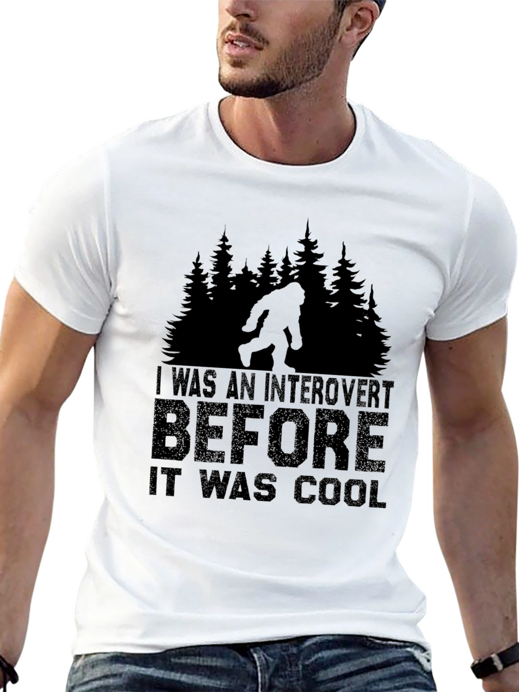 Introvert Before Cool Bigfoot Black T-Shirt