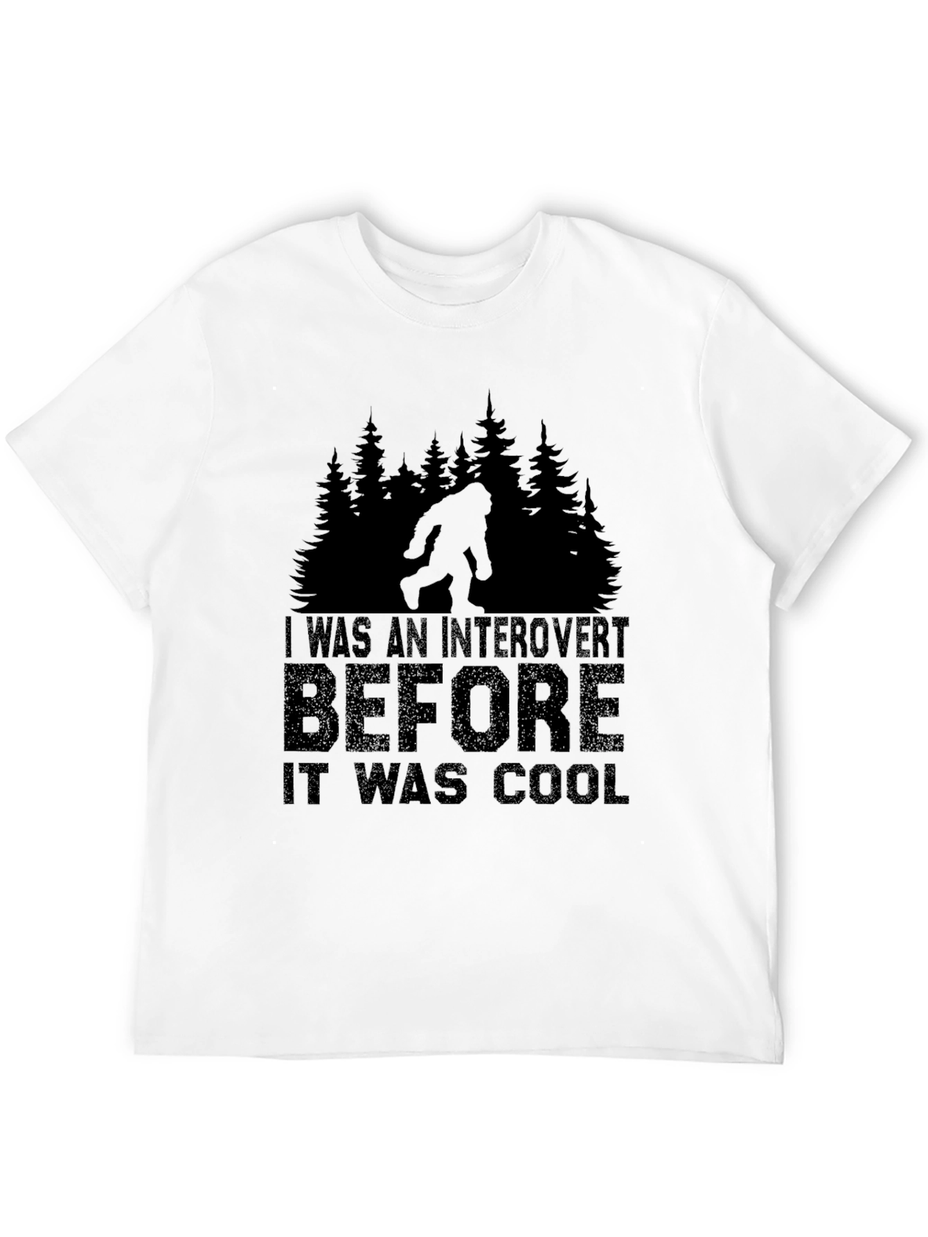 Introvert Before Cool Bigfoot Black T-Shirt