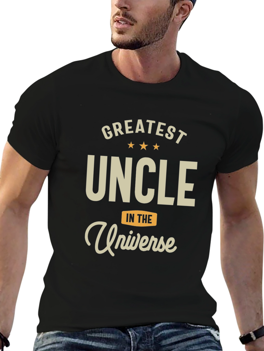 Greatest Uncle in the Universe Black T-Shirt