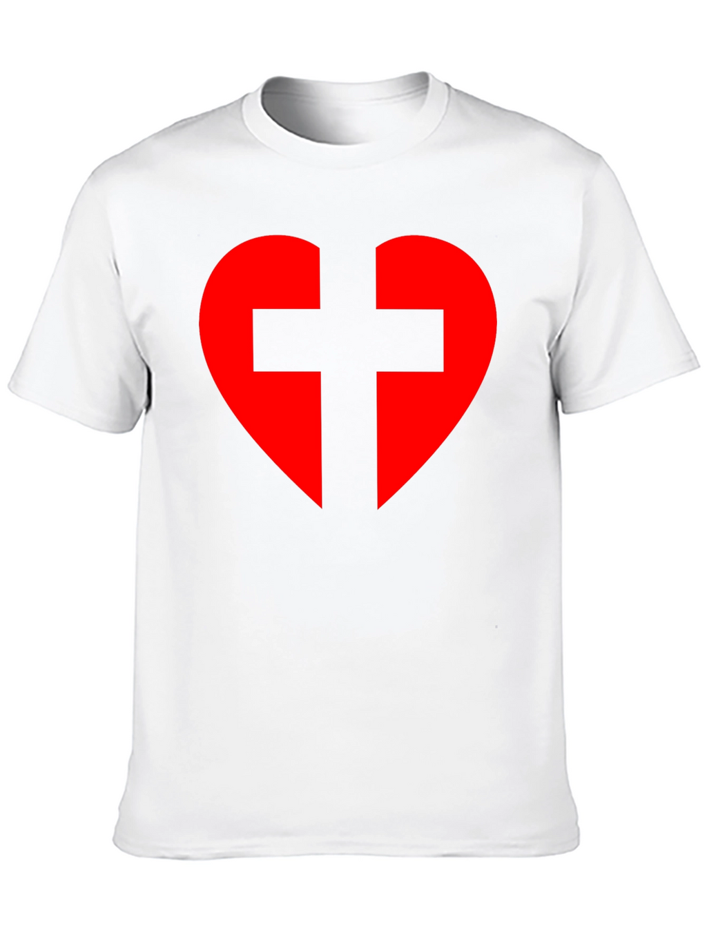 Heart Cross Graphic Tee - Black Cotton Blend T-Shirt