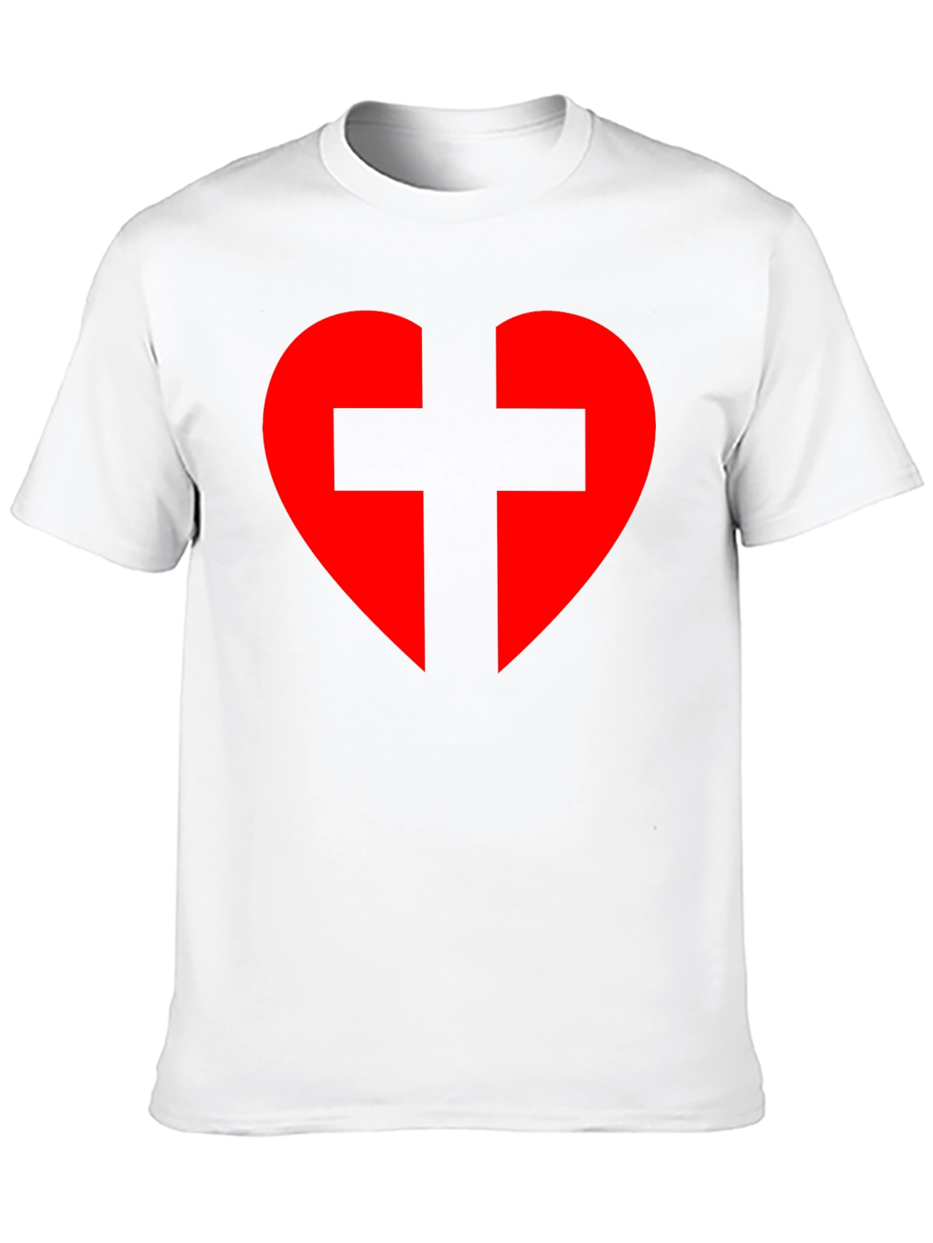 Heart Cross Graphic Tee - Black Cotton Blend T-Shirt