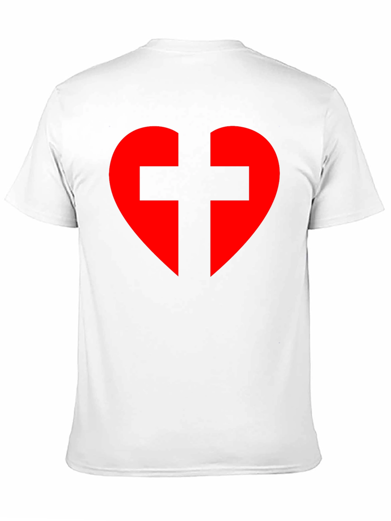 Heart Cross Graphic Tee - Black Cotton Blend T-Shirt