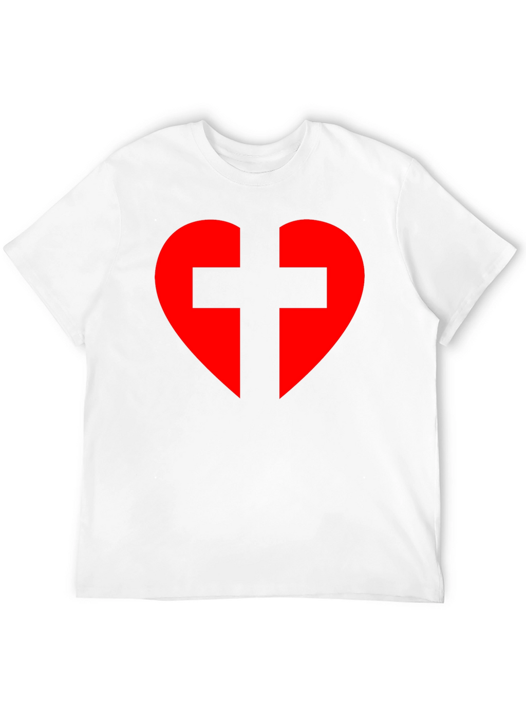 Heart Cross Graphic Tee - Black Cotton Blend T-Shirt