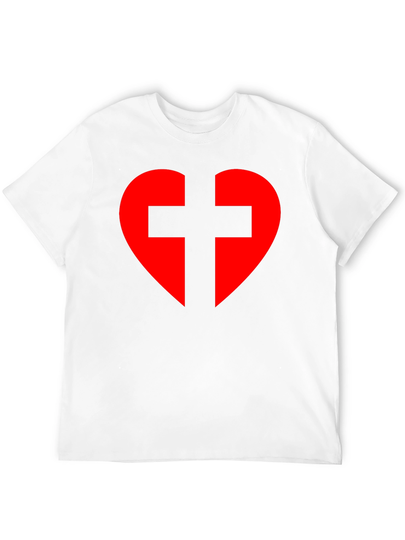 Heart Cross Graphic Tee - Black Cotton Blend T-Shirt