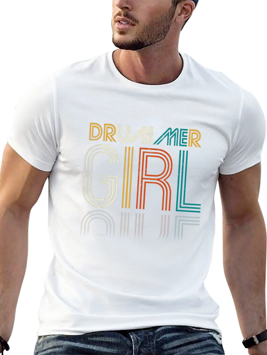 Drummer Girl Retro T-Shirt