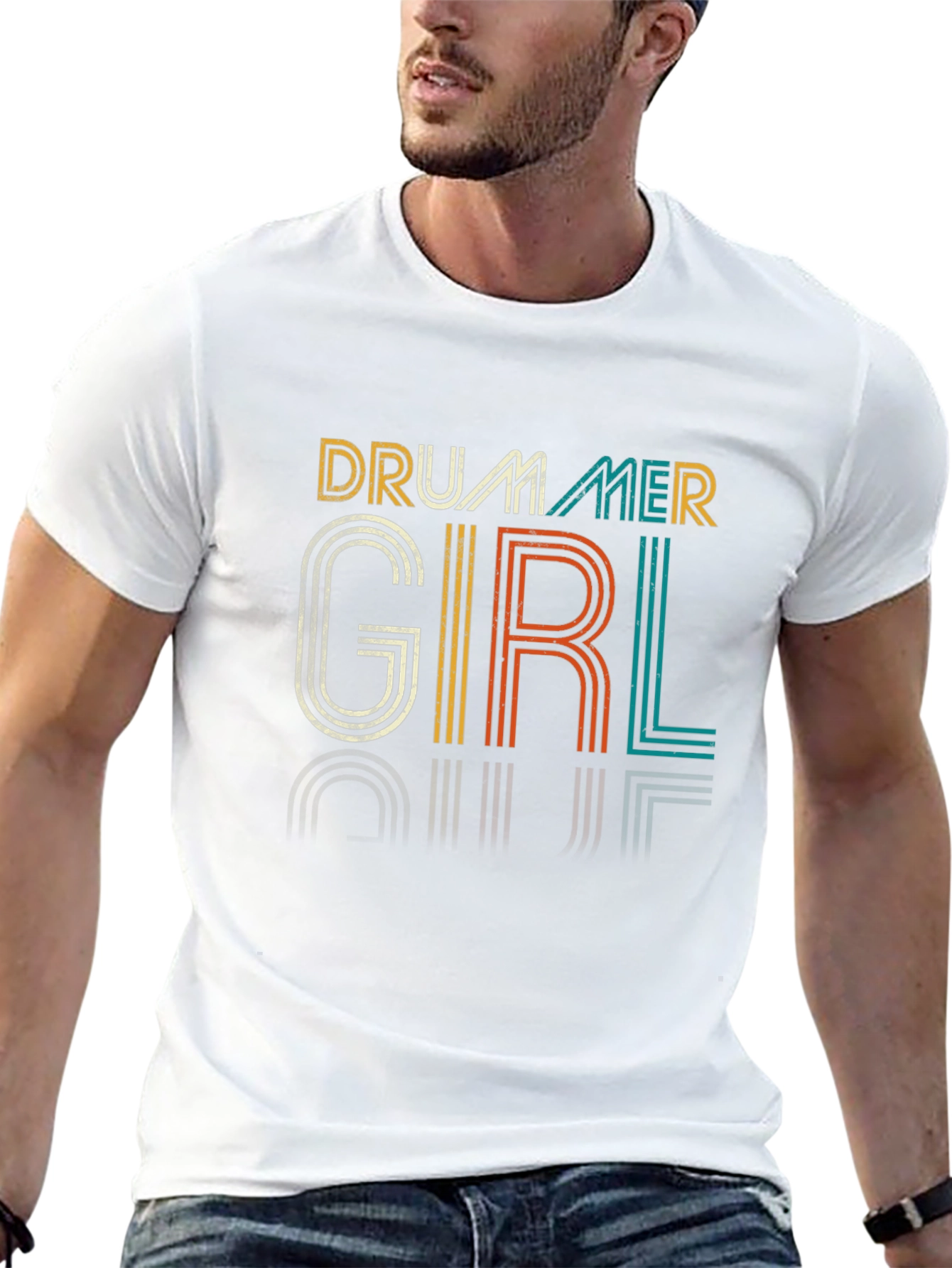 Drummer Girl Retro T-Shirt