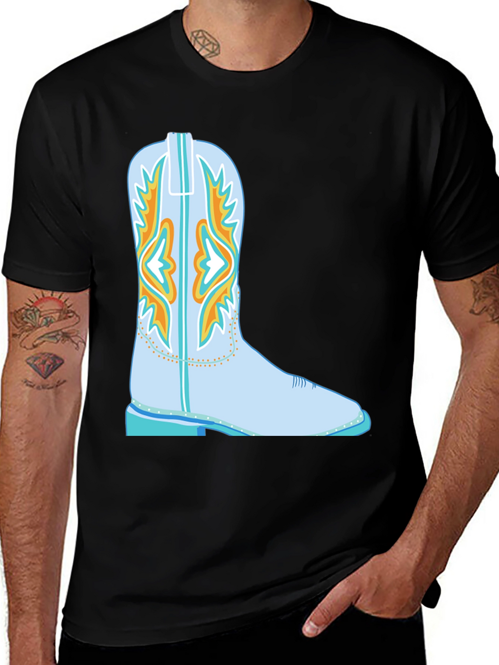 Cowboy Boot Graphic Tee - Western Style