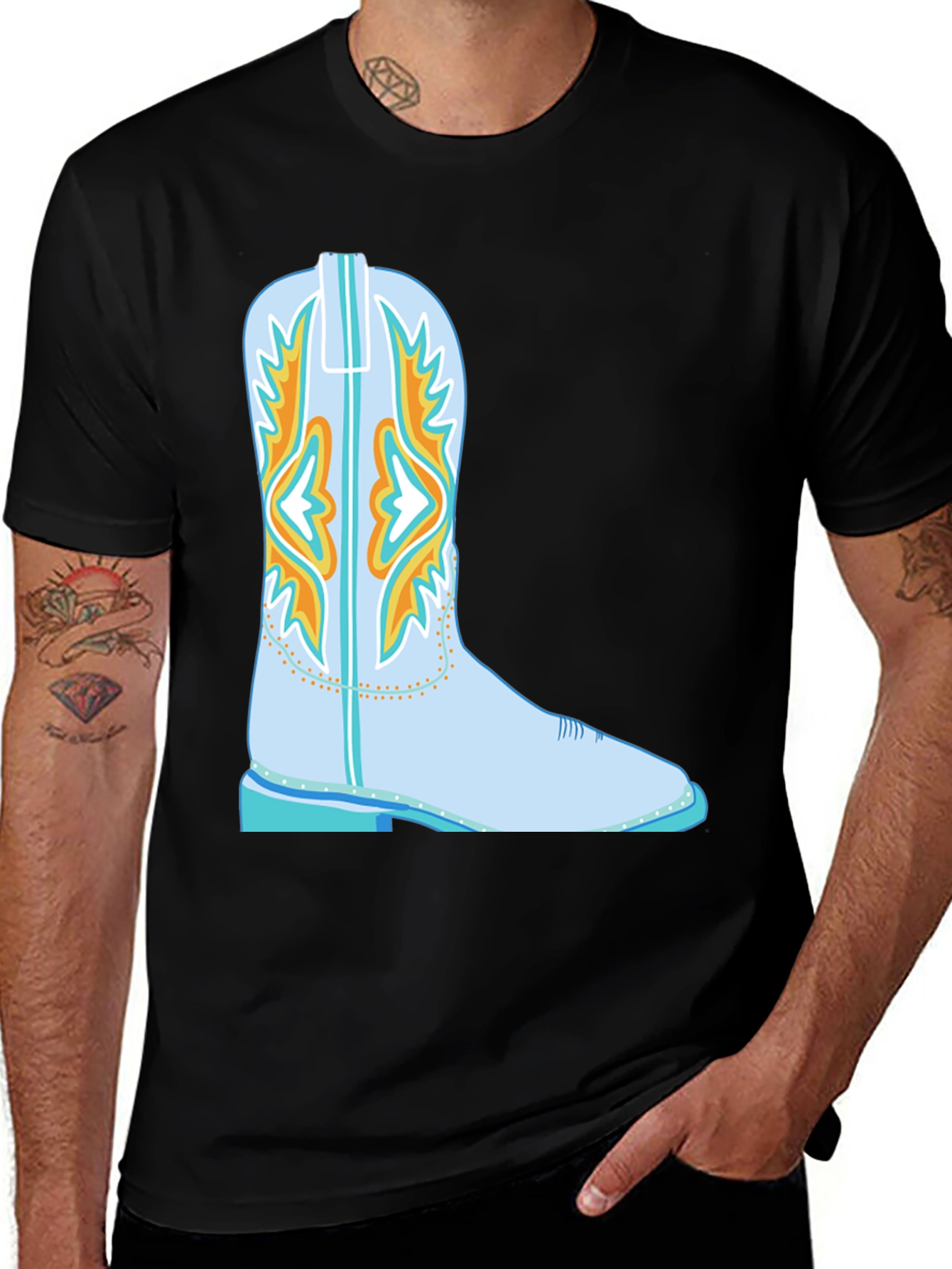 Cowboy Boot Graphic Tee - Western Style