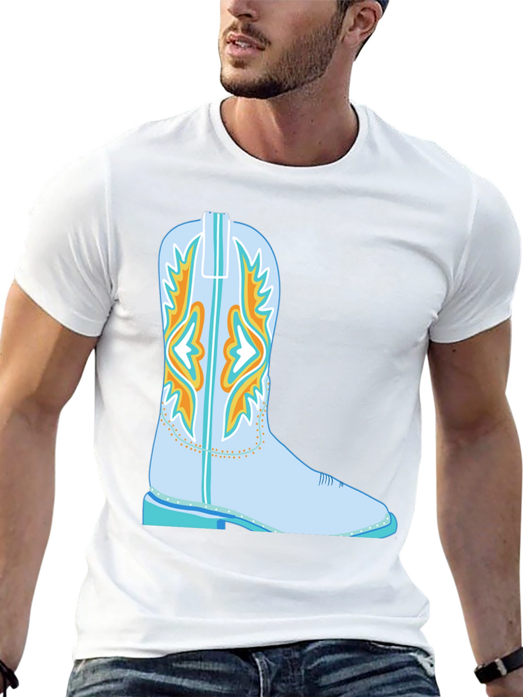 Cowboy Boot Graphic Tee - Western Style