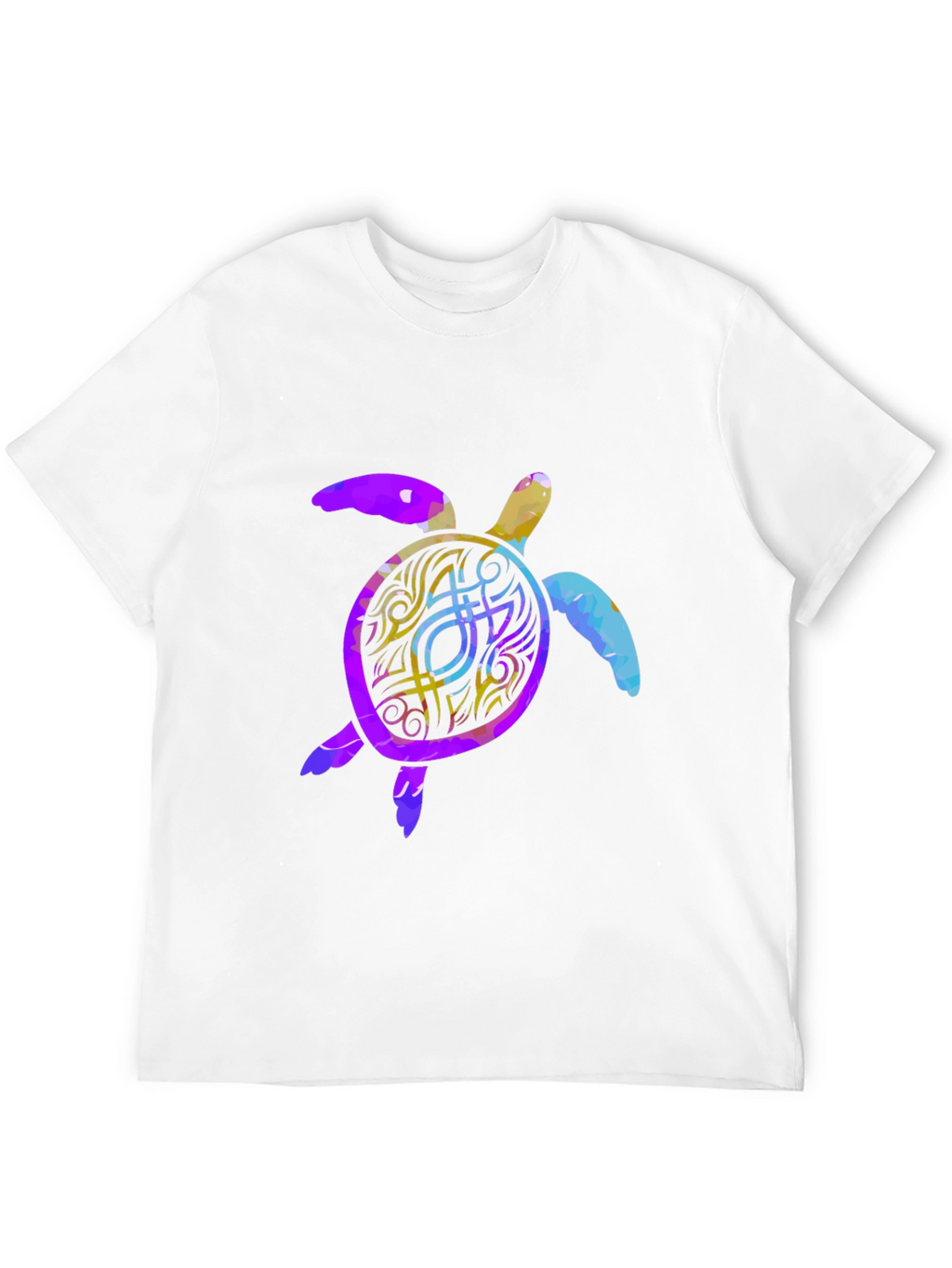 Turtle Graphic Print Mens Black T-Shirt
