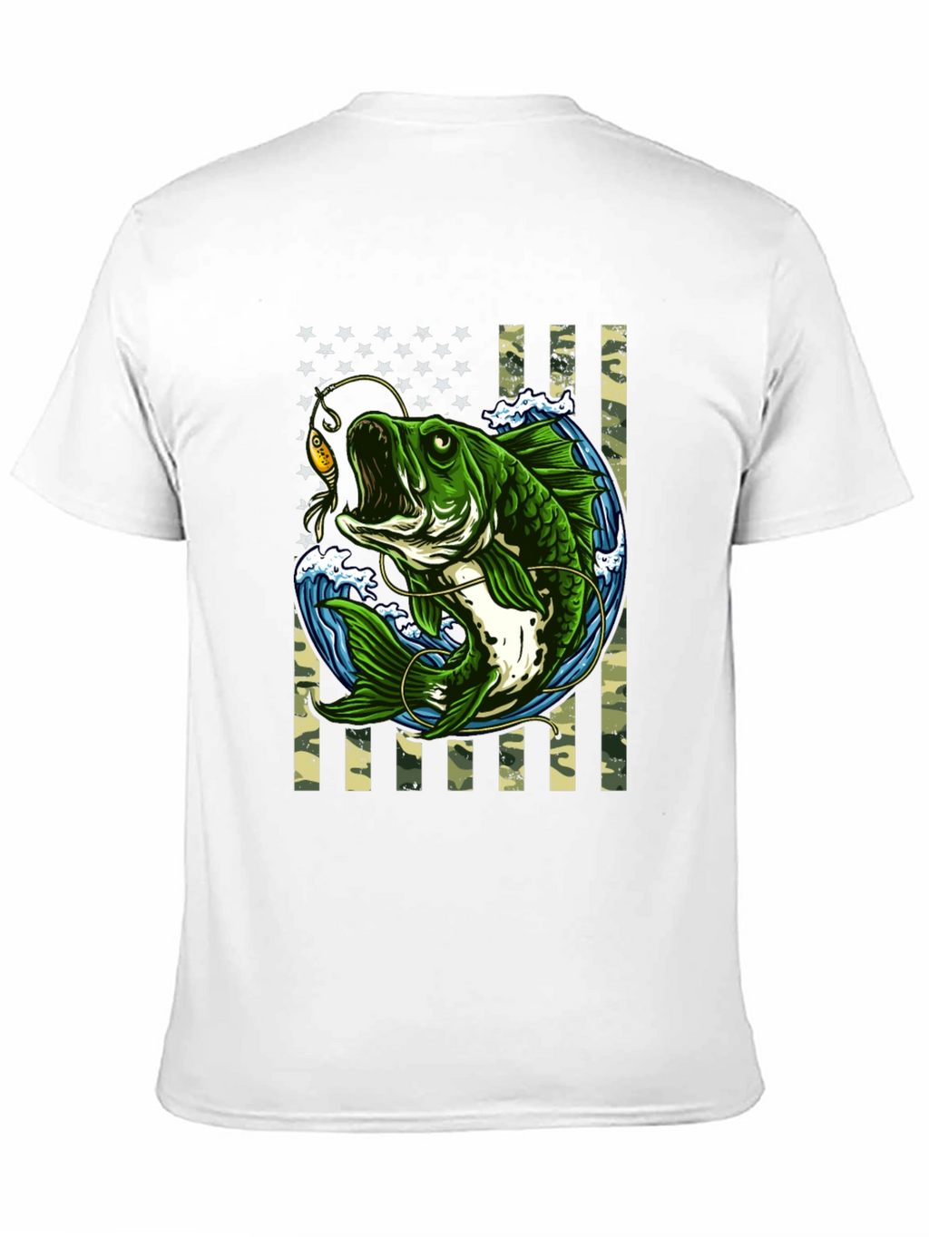 Bass Fishing American Flag T-Shirt