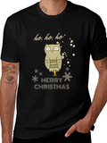 Festive Owl Merry Christmas Graphic Tee