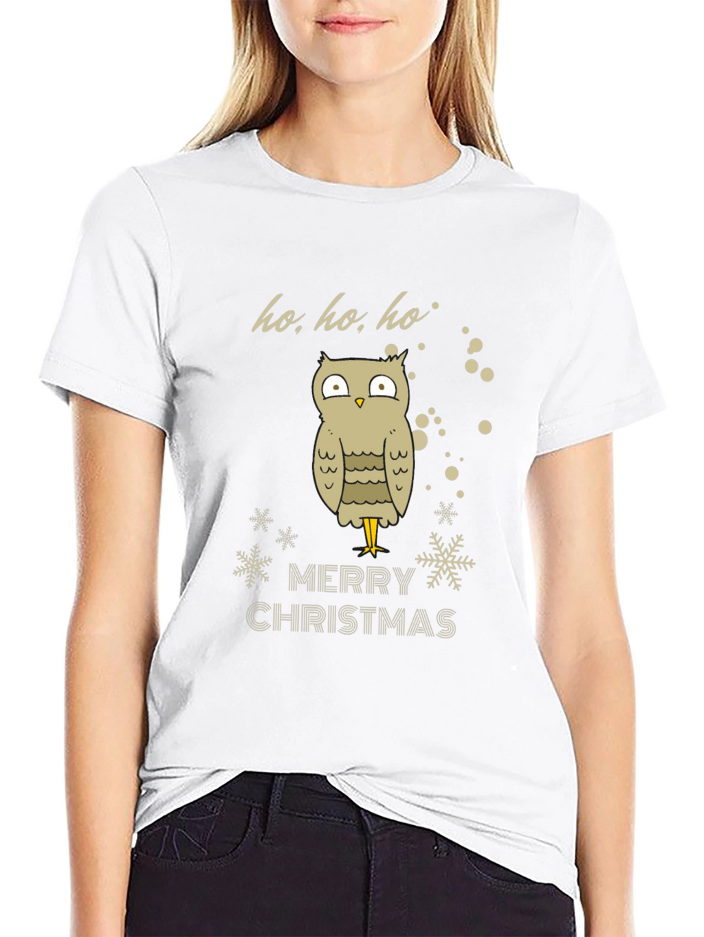 Festive Owl Merry Christmas Graphic Tee