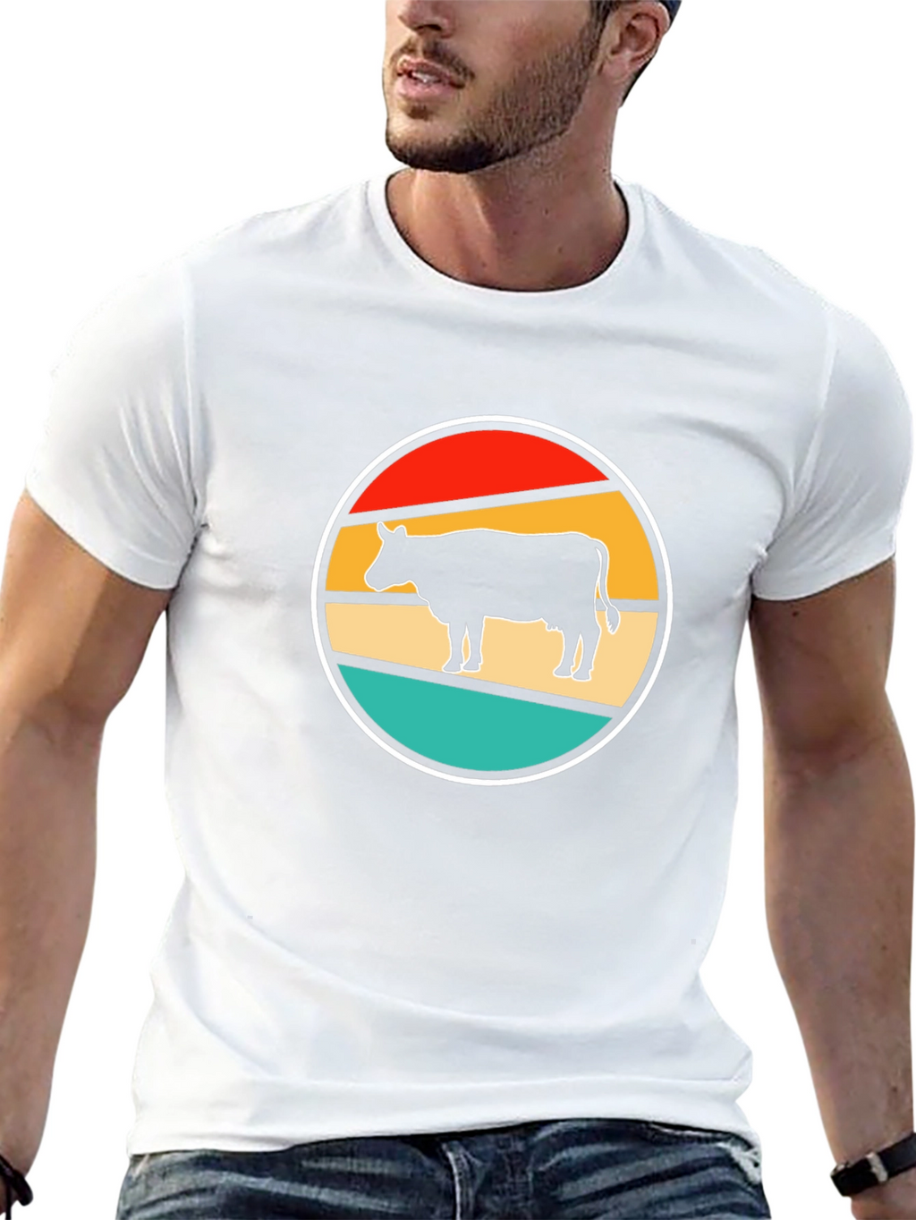 Retro Cow T-Shirt - Farm Animal Graphic Tee