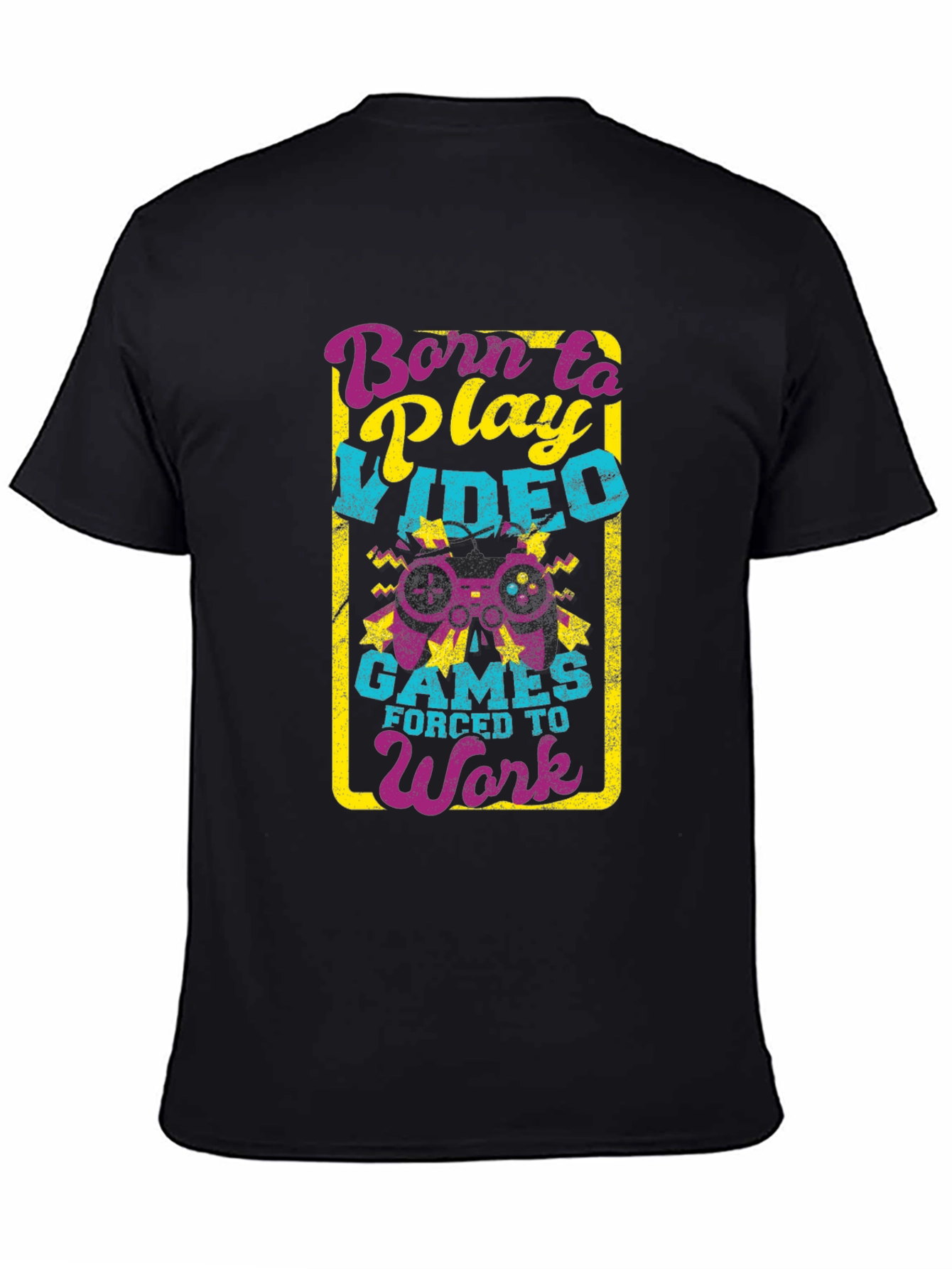 Born to Play Video Games Black T-Shirt