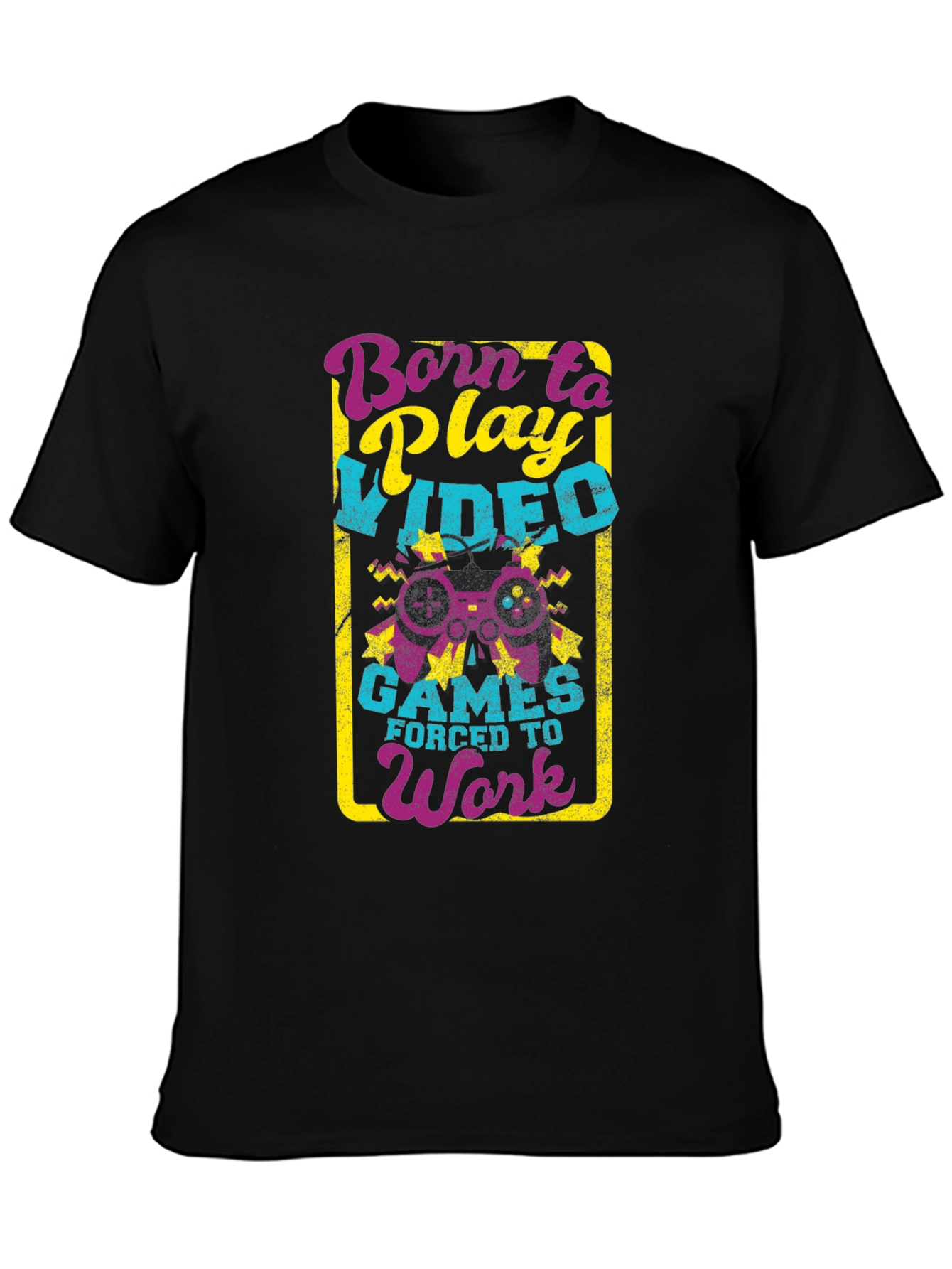 Born to Play Video Games Black T-Shirt