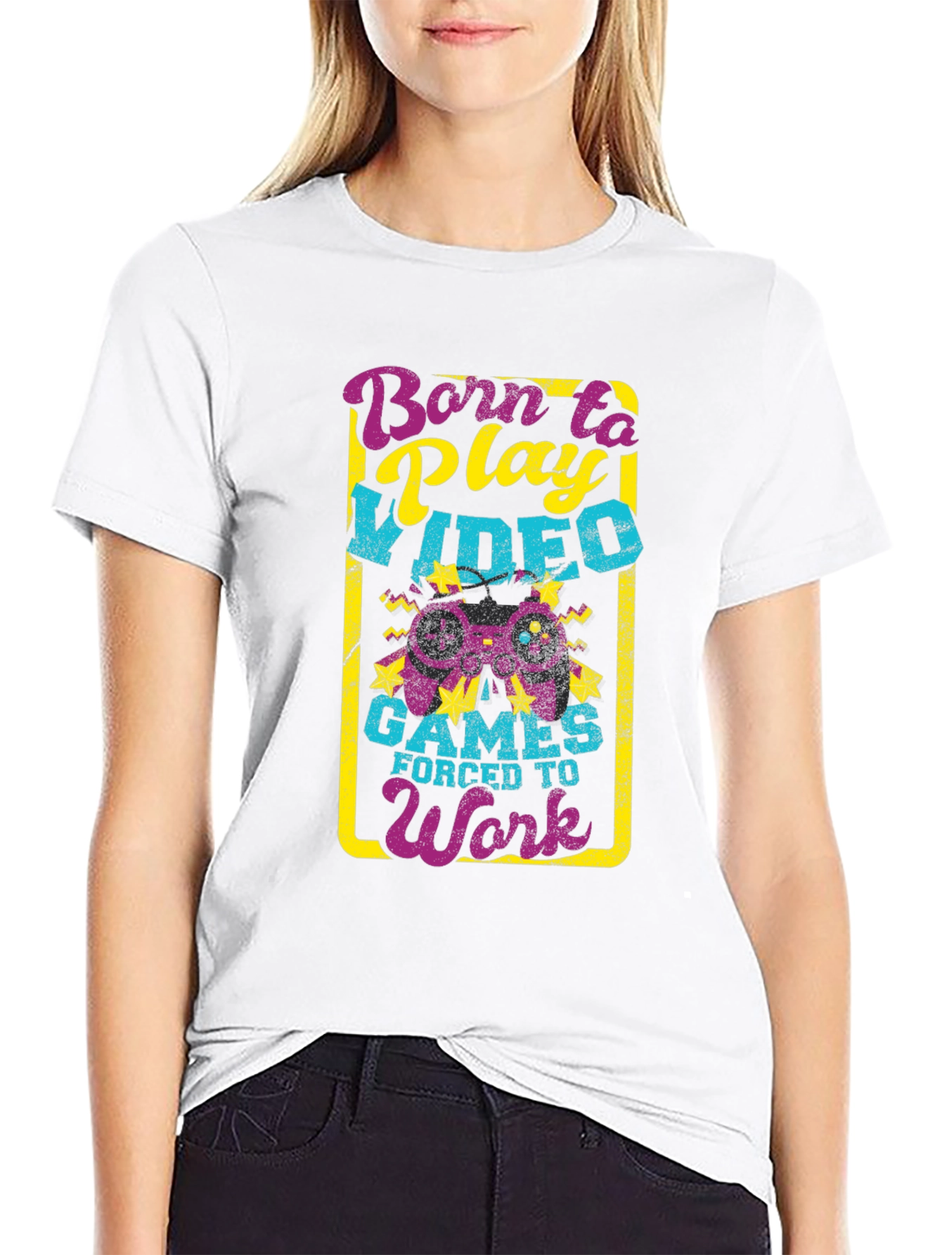 Born to Play Video Games Black T-Shirt